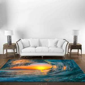 Alfombra con estampado de paisaje al atardecer, regalos personalizados, decoración costera, alfombra fina no tejida - Product Image 1