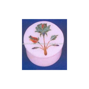 Round Marble Inlay Jewelry Boxes - Product Image 1