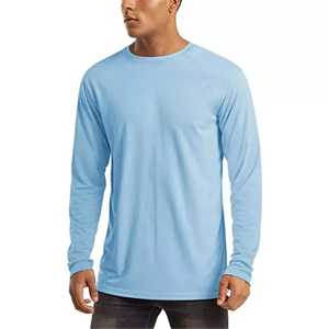 Camisetas de talla grande personalizadas para hombre al por mayor, transpirables, ligeras, de manga larga, de color sólido, servicio OEM y ODM, diseño en blanco - Product Image 5