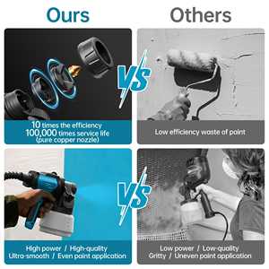 Pistolet à peinture électrique portable TILSWALL 800W HVLP, réservoir de 1300 ml, 4 buses, 3 modes de pulvérisation, peinture DIY pour la maison et les meubles - Product Image 5