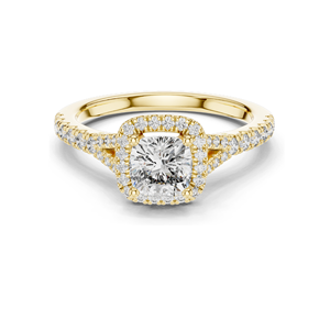 แหวนเพชรทรงคุชชั่น 1.376 กะรัต สำหรับงานหมั้น ความใสระดับ VVS-VS ทอง 18KT, 14KT, 10KT และเงิน 925 สีโรสโกลด์, เยลโลว์โกลด์, ไวท์โกลด์ - Product Image 1