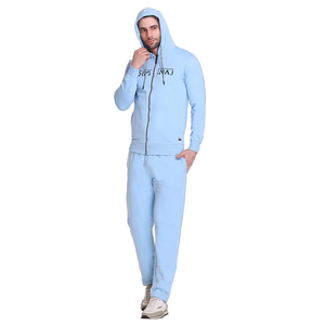 Couleur bleu profond personnalisé pour hommes de grande taille pullover à manches longues avec pantalons de survêtement ensemble de sweats à capuche imprimés pour hommes au meilleur prix - Product Image 4