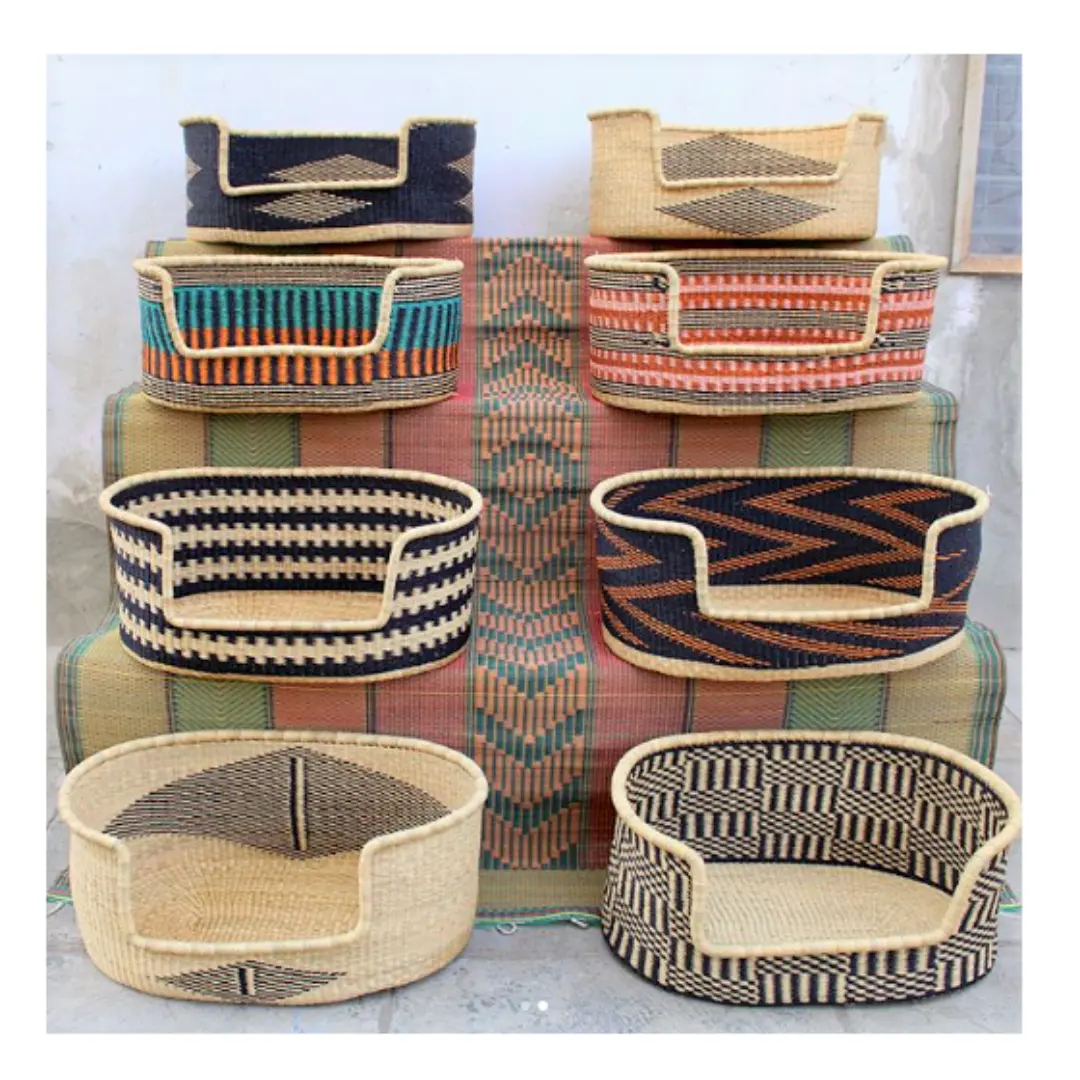Produto artesanal tecido casa de animais de estimação cesta preço de fábrica estilo único decoração de casa banheiras naturais feitas no vietnã