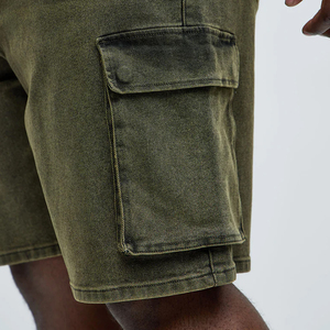 Shorts cargo en denim pour hommes, tissu en coton, prix bas pour les acheteurs en gros, vêtements décontractés, ajustables et respirants, matière décontractée - Product Image 6