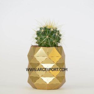 Florero de aluminio dorado Decoración de mesa de sala de estar Diseño moderno Florero de flores artificiales de metal grande en el precio más barato - Product Image 3