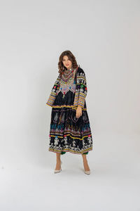 Salwar Kameez Afghani Vintage Kuchi, broderie artisanale, soie Georgette, tenue de mariage et de fête pour femmes, coupe ajustée, taille personnalisable, OEM - Product Image 5