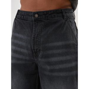 <b>Man</b> <b>High</b> <b>Rise</b> Wide Leg Baggy <b>Jeans</b> Black Y2K Vintage Denim Casual Urban Streetwear - Product Image 3