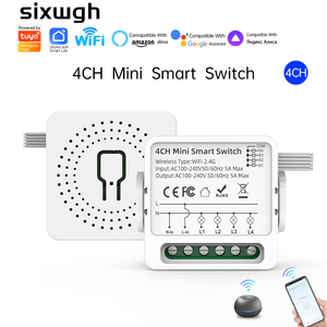 Ses ve APP kontrolü ile 2025 akıllı <span class=keywords><strong>Mini</strong></span> 4CH akıllı anahtar kablosuz 3 kanallı sıfır yangın - Product Image 1