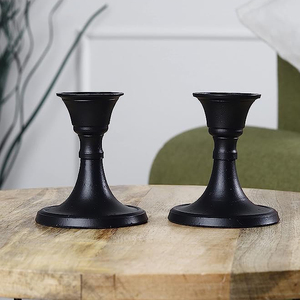 New Modern Style Metallic <b>Candle</b> Stand Tabletop Decorative <b>Black</b> Coated Taper <b>Candle</b> Sticks Stand for Home Interior Decorate - Product Image 6