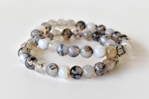 Top Best Natural Healing Black Dragon Vein Agate Gemstone <b>Beaded</b> <b>Bracelet</b>-Trendy Peace Design Tibetan Buddhism for Meditation - Product Image 5
