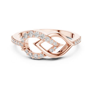 แหวนหมั้นเพชรทรงกลมสีขาวทอง 14K สำหรับผู้หญิง |   เพชรที่เพาะเลี้ยงใหม่ - Product Image 2