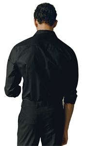 Chemise unie à manches longues et à col boutonné de marque personnalisée de haute qualité pour hommes, vêtements d'été à imprimé de poche en polyester facile à repasser - Product Image 5