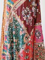 Yüksek Kaliteli Hint Phulkari El İşlemeli Dupatta Şal Çiçek Desenli El Yapımı Güzel Renkler İpek Şallar Kadınlar