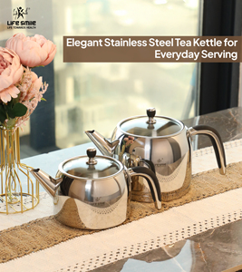 High Quality 18/10 Stainless Steel Tea Pot Set with <b>Induction</b> Compatible Base and Silicone Insulated Handles - Product Image 5