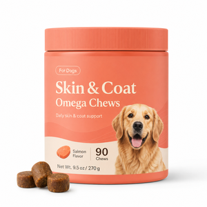 Suplemento de Aceite de Salmón Omega 3 para <span class=keywords><strong>Perros</strong></span> OEM, Golosinas Blandas para Aliviar la Picazón en la Piel y un Pelaje Brillante, <span class=keywords><strong>Biotina</strong></span>, Zinc, Vitamina para el Crecimiento del Pelaje de <span class=keywords><strong>Perros</strong></span>, 90 Unidades - Product Image 1