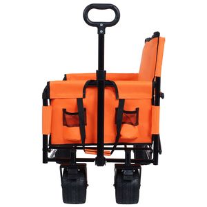 Carrito Plegable ORIGINAL NUEVO D0100X3IWC6 de 180L Naranja, Convertible, con Ruedas Todoterreno para Playa, Jardín, Camping - Product Image 3