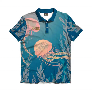 Alta calidad personalizada para Polos tela de punto de seda antiarrugas Botón de manga corta bordado estampado Material de seda Polo - Product Image 3