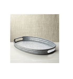 Set of 2 Galvanized Table Top Food Trays <b>Marvelous</b> Design Different Sizes Tableware Home Serving Trays Stylish Durable Serving - Product Image 4