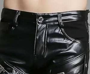 Pantalones de hombre Recto Curvo Rayas PU Cuero Deltress Trading Estilo casual Mejor diseño 2025 Pantalones - Product Image 5