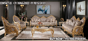 Meubles de salon de qualité supérieure en or poli, meubles de salon luxueux en or blanc, style moderne, canapé et fauteuils de salon - Product Image 4