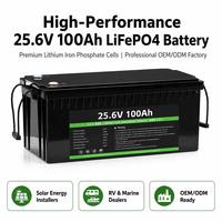 Paket Baterai LiFePO4 24V 100Ah Siklus Dalam Baterai Lithium Iron Phosphate untuk Penyimpanan Energi Surya RV Kelautan Golf ESS OEM ODM