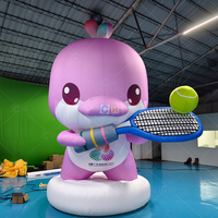 Décoration de mascotte gonflable géante d'extérieur avec éclairage, ballon de dessin animé gonflable pour les événements publicitaires