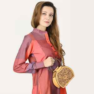 กระเป๋าถือหนังแท้สไตล์โบฮีเมียนแบบตะวันตกกระเป๋าถือมีซิปปิดแบบคาดลำตัวฤดูใบไม้ร่วง - Product Image 2