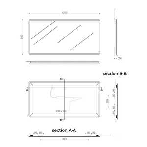 กระจกห้องน้ำทรงโค้งดีไซน์อิตาลีขนาด 60x120 ซม. พร้อมไฟ LED ยี่ห้อ Koricini - Product Image 6