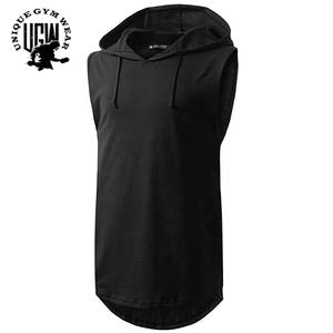 Customized <b>Men's</b> Summer Workout <b>Pullover</b> High Quality <b>Sleeveless</b> Polyester Gym Hoodie with Digital Printing Own Logo - Product Image 3