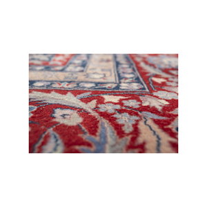 พรมขนสัตว์ถักมือลายเมดัลเลียนสีแดงและสีส้ม รูปทรงสี่เหลี่ยมผืนผ้า สำหรับห้องนั่งเล่นในบ้าน ทำด้วยมือ เหมาะสำหรับวัยรุ่น - Product Image 3