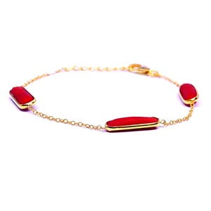 Handmade 925 <b>Sterling</b> <b>Silver</b> Coral Gemstone Chunky Daily Wear Fashionable Ladies Wear <b>Beaded</b> <b>Bracelet</b> - Product Image 2