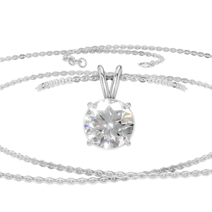 Popular Colgante de Oro Sólido de 14K con Moissanita de 1 Quilate y Cadena de Eslabones, Certificado IGI, Estilo Clásico para Mujer, Regalo y Fiesta - Product Image 3