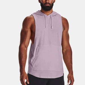 Conception à capuche décontracté Gym Fitness hommes débardeur personnalisé USA taille extensible hommes débardeurs Logo personnalisé maillots hommes débardeurs côtelés - Product Image 4