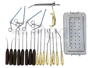 ชุดเครื่องมือผ่าตัดยกกระชับใบหน้า ปี 2024 ทำจากเหล็กกล้า ใช้สำหรับการผ่าตัดเสริมความงาม ยกกระชับคิ้ว ด้วยเครื่องมือโลหะแบบส่องกล้อง และตะไบจมูก - Product Image 2