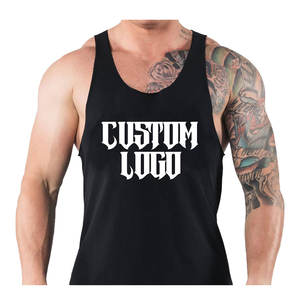 Camiseta sin mangas informal para hombre, camiseta sin mangas de rendimiento con tirantes, logotipo personalizado, de talla grande, transpirable, para culturismo - Product Image 1