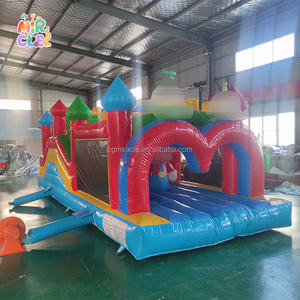 Chateau gonflable commercial combo avec toboggan et parcours obstacles pour location et evenements - Product Image 4