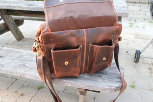 Sac à main pour ordinateur portable en cuir pleine fleur marron pour homme, cadeau pour lui, sac bandoulière, monogramme, haute qualité, personnalisable - Product Image 4