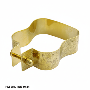 กำไลข้อมือทองเหลืองตีขึ้นรูปด้วยมือ ดีไซน์คลื่น ปรับขนาดได้ งานฝีมือประณีต เครื่องประดับโดดเด่น - Product Image 1