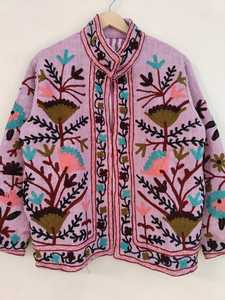 Chaqueta Bordada a Mano con Diseño Suzani de TNT, Chaqueta Suzani de Algodón, Chaqueta de Invierno, Abrigo para Mujer, Chaqueta de Tela Suzani de TNT - Product Image 2