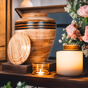 Urnes de crémation chrétiennes artisanales de haute qualité pour les cendres fournitures funéraires en gros urne en bois abordable de l'usine du Vietnam - Product Image 3