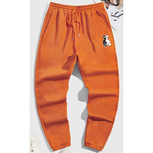 Pantalones de chándal de cintura alta para hombre, de secado rápido, transpirables, a prueba de viento, de algodón y poliéster, pantalones de chándal teñidos lisos, bolsillos, talla 6XL, Invierno - Product Image 1