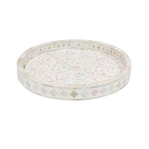 Plateau de service en bois de Ramadan incrusté de nacre fait à la main plateau décoratif élégant pour cuisine usage domestique moderne Antique - Product Image 3