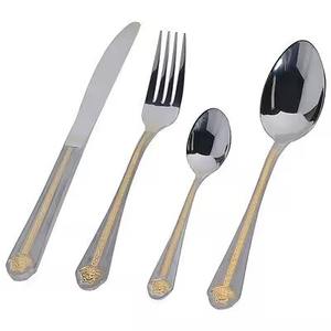 Luxury Kitchen <b>Cutlery</b> <b>Set</b> in Silver Gold Stainless Steel for Weddings Home Use - Product Image 1