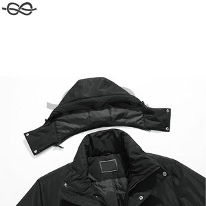 Manteaux d'hiver épais pour hommes Parkas imperméables coupe-vent à capuche détachable longue veste rembourrée pour l'extérieur par temps froid - Product Image 4