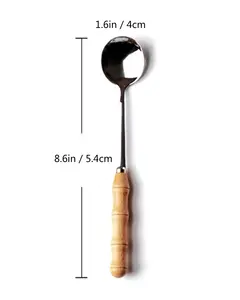 Ensemble de couverts en acier inoxydable élégant avec manche en bois poli miroir parfait pour manger mariage hôtel fournitures de gros - Product Image 5