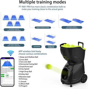 Máquina de Padel PT 9001 Profesional con Control Remoto y Aplicación, 35 Puntos de Lanzamiento, Velocidad Ajustable (12-87 MPH), Capacidad para 150 Pelotas - Product Image 2