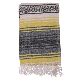 Nuevo diseño Estilo mexicano Técnica tejida Manta de lana falsa amarilla clara suave de la mejor calidad - Product Image 3