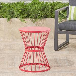 Mesa de centro redonda de alambre de metal minimalista moderna portátil para sala de estar interior dormitorio - Product Image 1