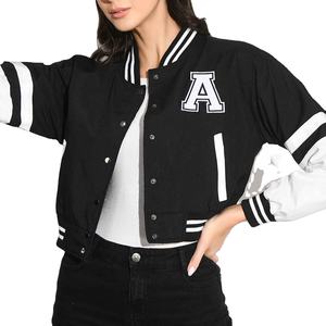 Veste universitaire pour femme personnalisée de qualité supérieure 2026, mélange de laine, manches en cuir, boutons sur le devant, veste de baseball universitaire, approvisionnement OEM - Product Image 3