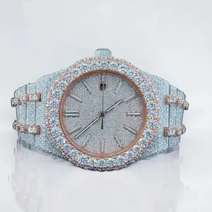 Top Quality Luxury Bling Men Watch with Custom Design Full Diamond Iced Out Watch Available at Bulk Price from Indian Exporter